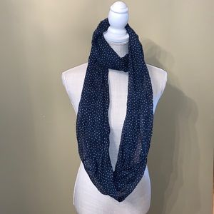 Sheer infinity navy scarf with white stars